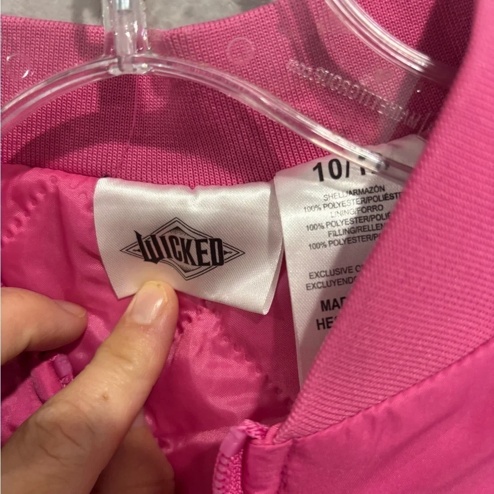 Wicked Youth Girls Full-Zip Pink Mid-weight Ruched Bomber Jackets 10/12